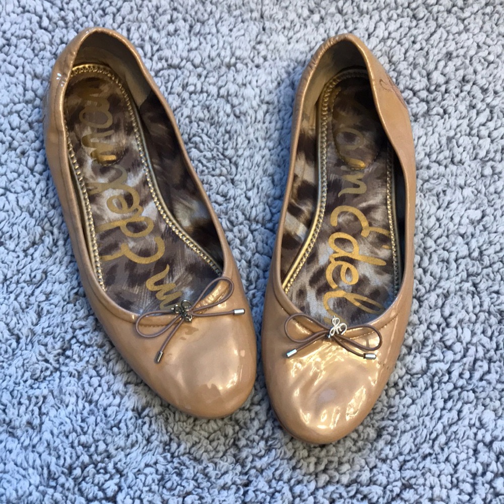 Sam Edelman Felicia Nude Patent Ballet Flat sz 10